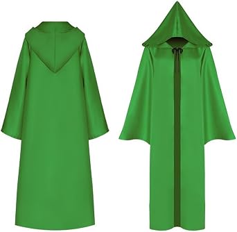 YAQIZENG Long Hooded Cloak Medieval Robe Unisex Loose Cape Halloween Cloaks Cosplay Costume Fancy Cool Outfit Party Props