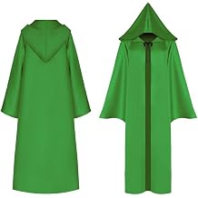 YAQIZENG Long Hooded Cloak Medieval Robe Unisex Loose Cape Halloween Cloaks Cosplay Costume Fancy Cool Outfit Party Props