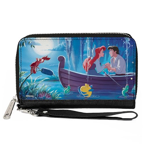 Buckle-Down Disney Wallet, Zip Around, The Little Mermaid Ariel and Eric Kiss the Girl Scene, Vegan Leather