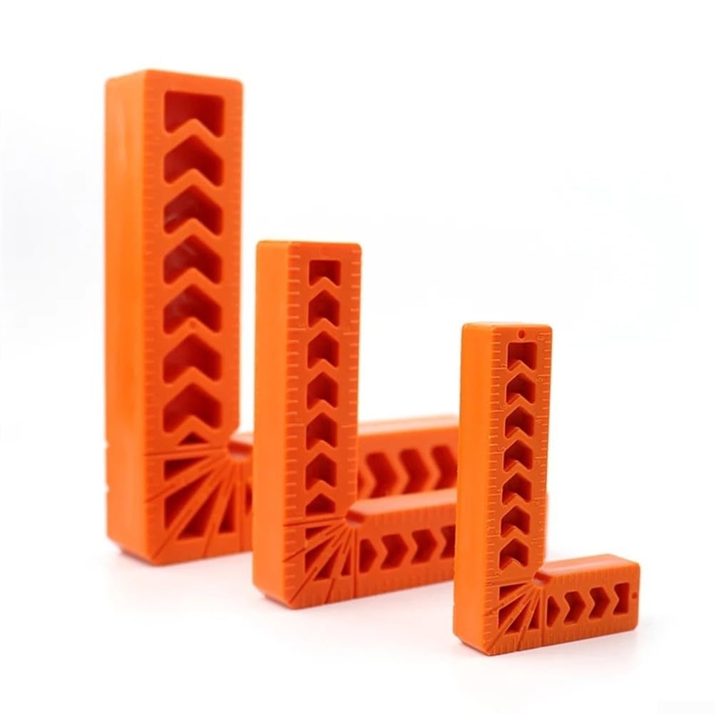 Lot de 12 outils de positionnement à angle droit à 90 degrés – Règle carrée en plastique ABS pour le travail du bois – Marquage multi-angles 45 22,5 degrés – Gabarit compatible avec les pinces – Rouge