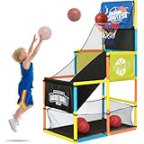 LovesTown Arcade Basketball Game Set with 4 Balls, Indoor Basketball Hoop for Kids 3 to 12 Years, Outdoor Sport Play Carnival Games Sport Toys Gifts for Boys Girls, Ideal for Competition, Toddler Toys