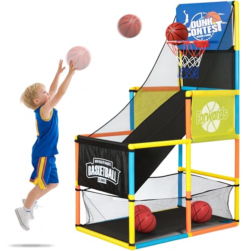 LovesTown Arcade Basketball Game Set with 4 Balls, Indoor Basketball Hoop for Kids 3 to 12 Years,...