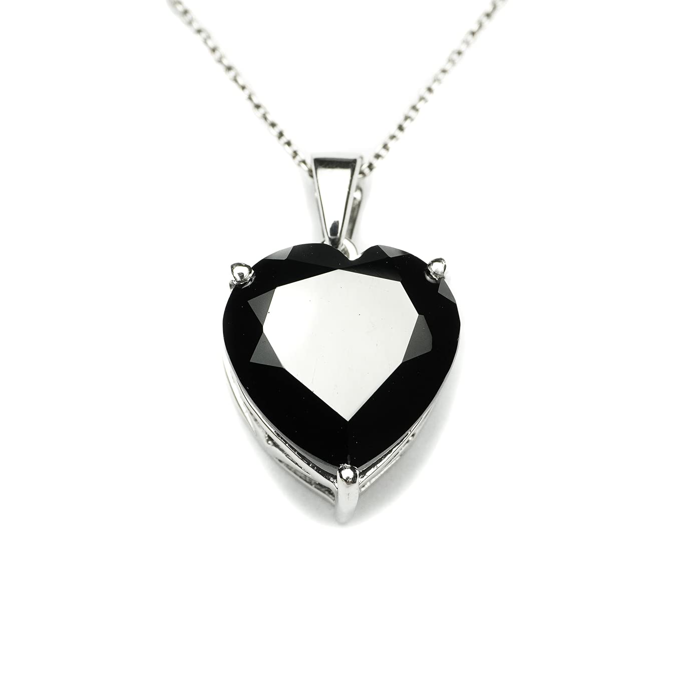 Hiflyer Jewels 925 Sterling Silver Black Spinel Heart Pendant Necklace for Women | Genuine Natural Gemstone | Romantic Silver Jewelry (B09CTX2D2P) Amazon Price History, Amazon Price Tracker