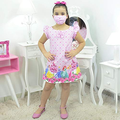 Vestido Princesas da Disney - Tubinho trapézio Rosa