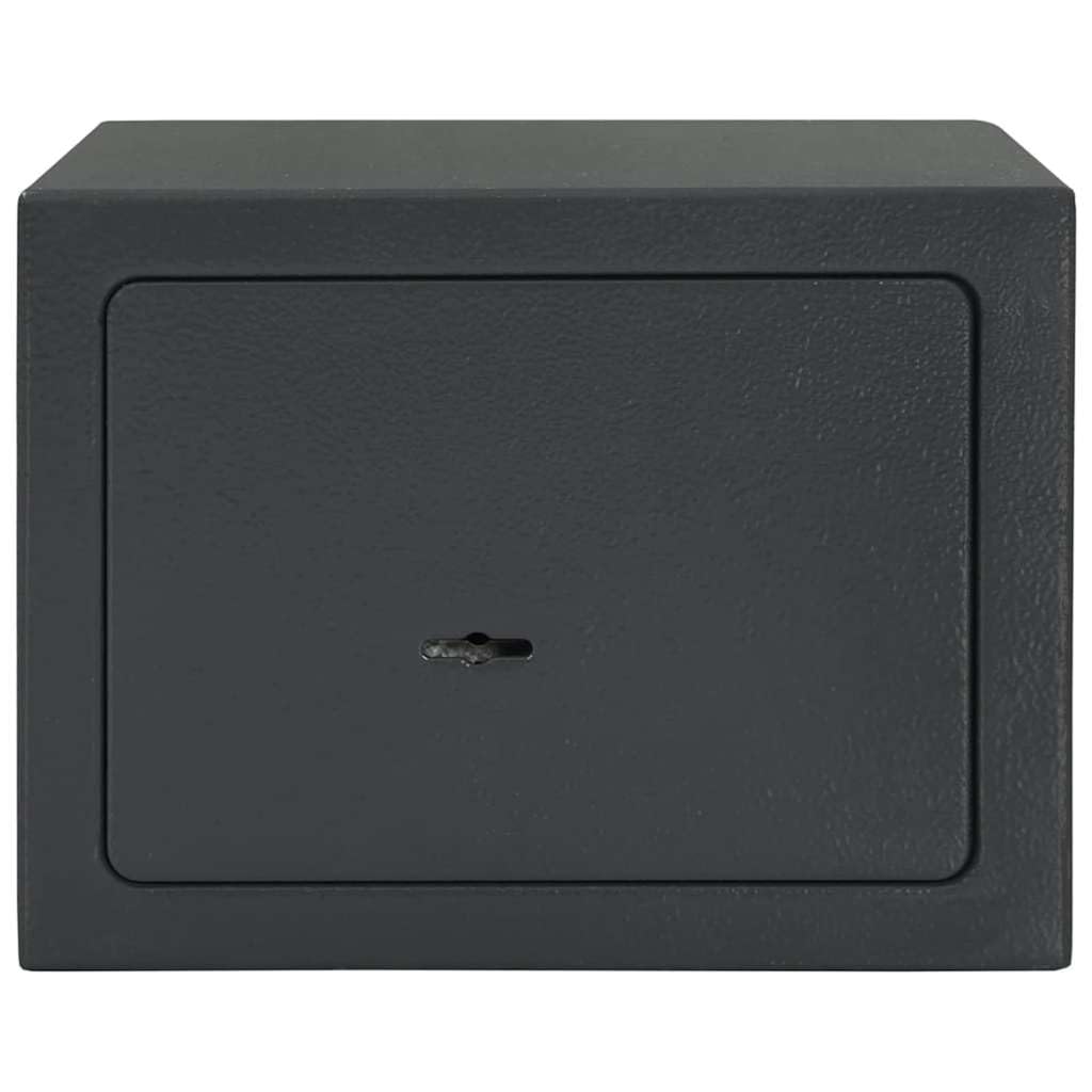 Cassetta di sicurezza in acciaio con lucchetto, grigio scuro, 23 x 17 x 17 cm, opaca, set di lucchetti meccanici a combinazione con chiave, per ufficio, casa, documenti, oggetti di valore, 1