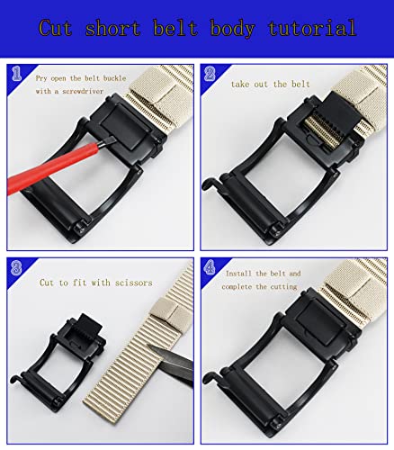 Mens Webbing Nylon Belt Adjustable Slide no Ratchet Golf Click Belts for Men3