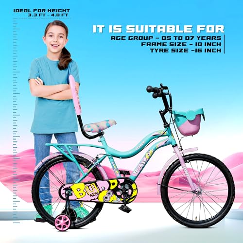 Leader Buddy 16T Sea Green/Light Pink Colour Cycle for Kids/Age Group 5-8 Years 9 51AUwPClyyL