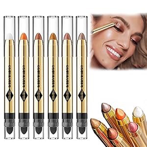 2-in-1 Pearlescent Eyeshadow Makeup Pen, Eyeshadow Highlighter Makeup Stick, Waterproof Eyeshadow Stick