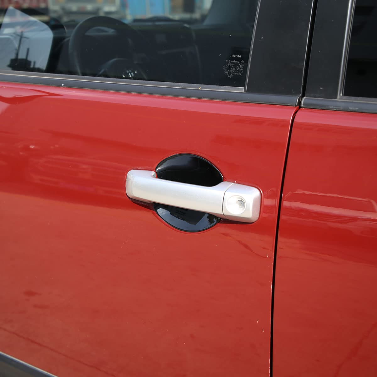 ABS styl z włókna węglowego zewnętrzna klamka do samochodu osłona miski wykończenia naklejki ochronne zamiennik do Toyota FJ Cruiser 2007-2021 akcesoria samochodowe błyszcząca czerń
