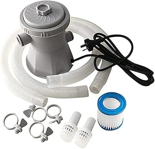 Large Pool Filter Pump, Household Cleaner Removal Filter Circulation Pump, Swimming Pool Filter for Household Inflatable Pool, Pump System Kit Cleaning Tool+ Filter Cartridge (With 1 filter)