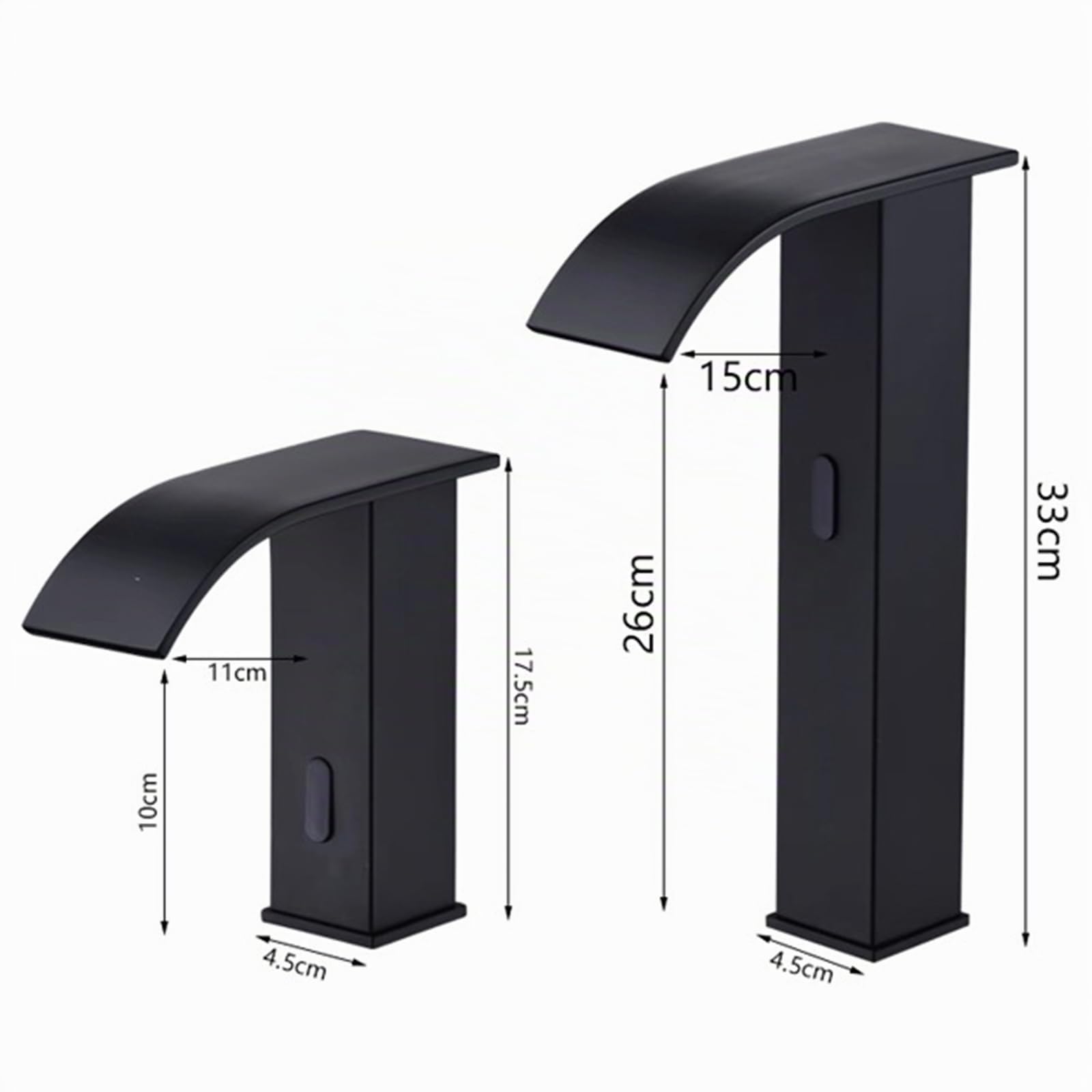 XJTNLB Rubinetto Automatico con Sensore Rubinetto Cascata Bagno Lavabo Acqua Calda e Fredda Rubinetto a Sensore Per Lavabo in Ottone,Cromo-B,Alto