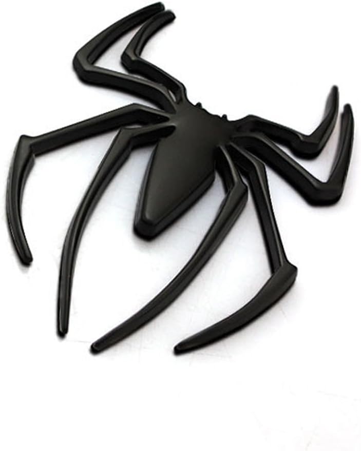 S2S® 3D Spider Metal Logo Emblems Badges Decal High Quality for Car & Bike (BLACK)