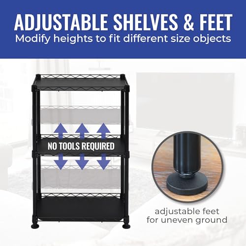 SafeRacks 3-Tier NSF Certified Wire Shelving: Multi-Purpose Steel Storage Shelf with Liner, Adjustable Shelves & Feet - Pantry, Garage & Kitchen, Home or Restaurant Organization 18\"x10\"x30\"