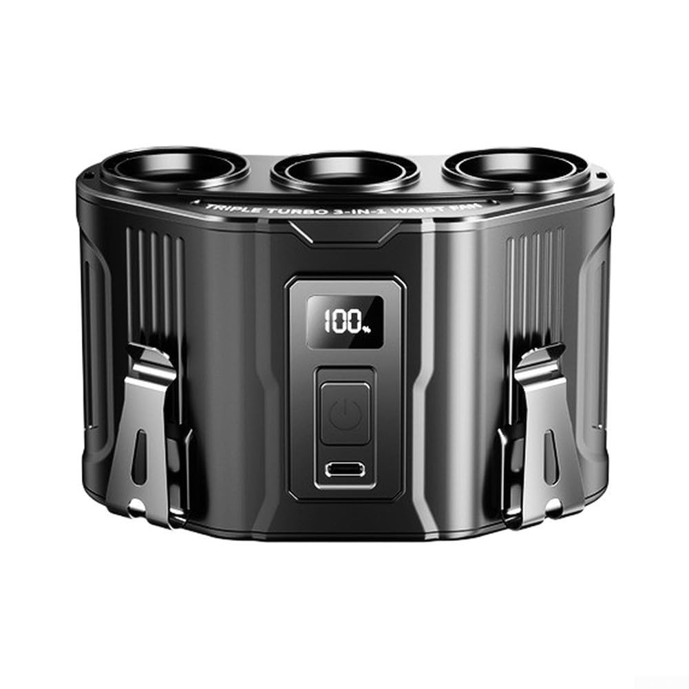 Ventilateur de taille avec 3 sorties USB rechargeable pour l'extérieur