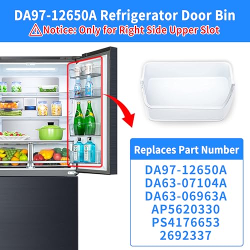 DA97-12650A-Door-Shelf-Bin-Right-Side-for-Samsung-Refrigerator-Door-Shelf-Replacement-for-Samsung-RF263beaesr-RF261beaesr-RF260beaesr-Door-Bin-for-Samsung-Fridge-Door-Shelves-With-5-Fridge-Magnets