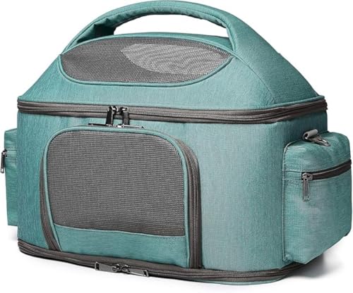 GEBYUI 犬 猫 キャリー ペット キャリーバッグ 大きめ 小型犬 ソフトクレート 折りたたみ可 マット付き ショルダー 通院用