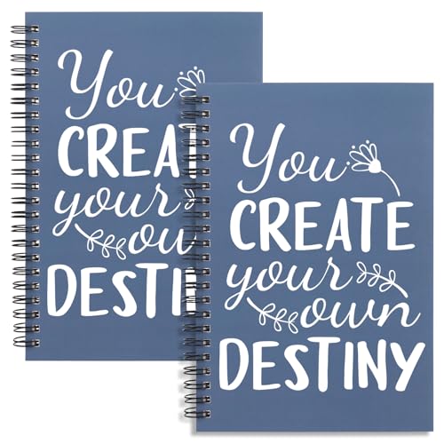 Motivational Gift You Create Your Own Destiny 2PCS Spiral Journal Encouraging Quote Writing Notebook Inspirational Spiral Notebook(Spiral-2Pcs CREATE DESTINY)