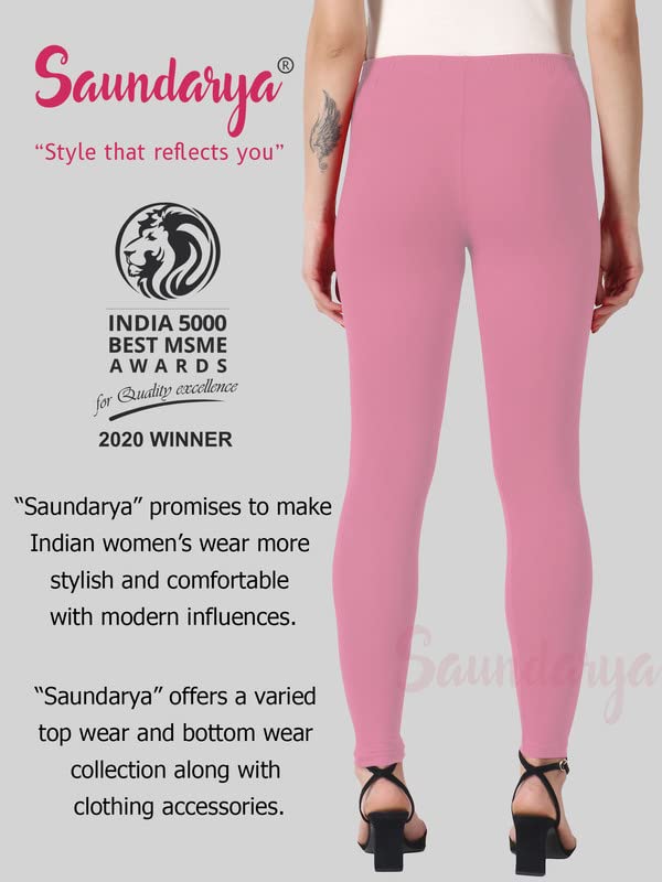 Image of Saundarya Women's Regular Fit Ankle Length Leggings Sizes: Small Size (S /M) for 26-30 inches Waist, Regular Size (L /XL) for 30-36 inches Waist and Plus Size (Plus Size for 36-42 Inches Waist)