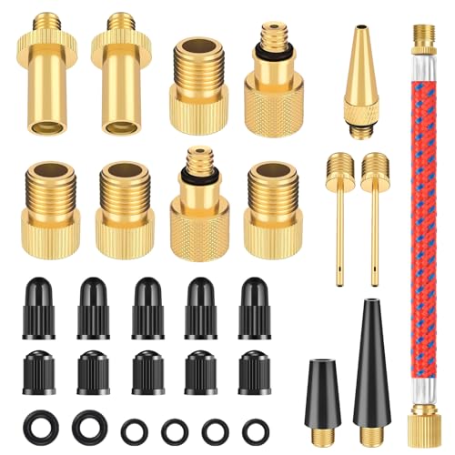 Romon Adaptador Valvula Bicicleta 30 Piezas DV SV AV Bicicleta Válvula Adaptador para Compresor de Bicicleta Bomba de Bola para Todas Las Bicicletas