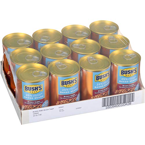 Bush's Best Baked Beans, 25% Less Sugar And Sodium, Brown Sugar, 16 Oz (Pack Of 12) #TOP5