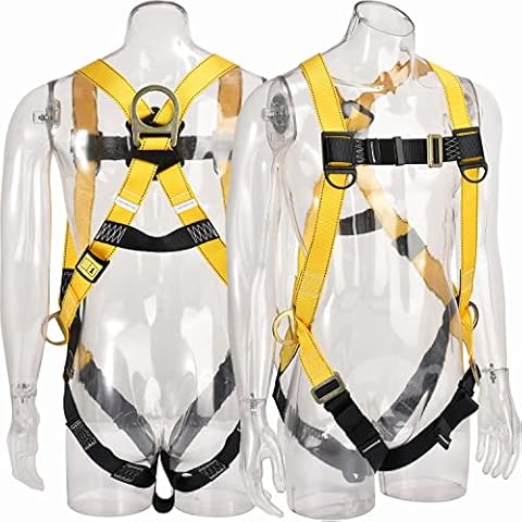 WELKFORDER 3D-Ring Industrial Fall Protection Safety Harness ANSI/ASSE Z359.11-2021 Compliant Full Body Personal Protection Equipment 3-Point Adjustment Universal 310 lbs Cover