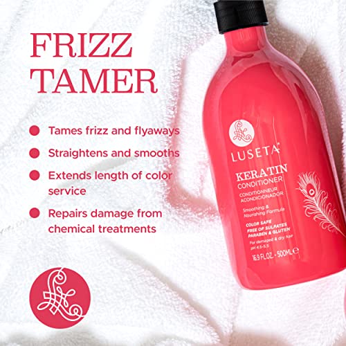 Image of LUSETA Keratin Conditioner for Damaged Hair,Frizz Control & Strength 16.9oz | Deep Moisture Conditioning - Nourishes Dry Hair, Improves Softness for Color Treated Hair, Strengthening Weak Brittle Hair