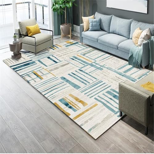 Tapis pour chambre bleu et crème créant un cocon douillet