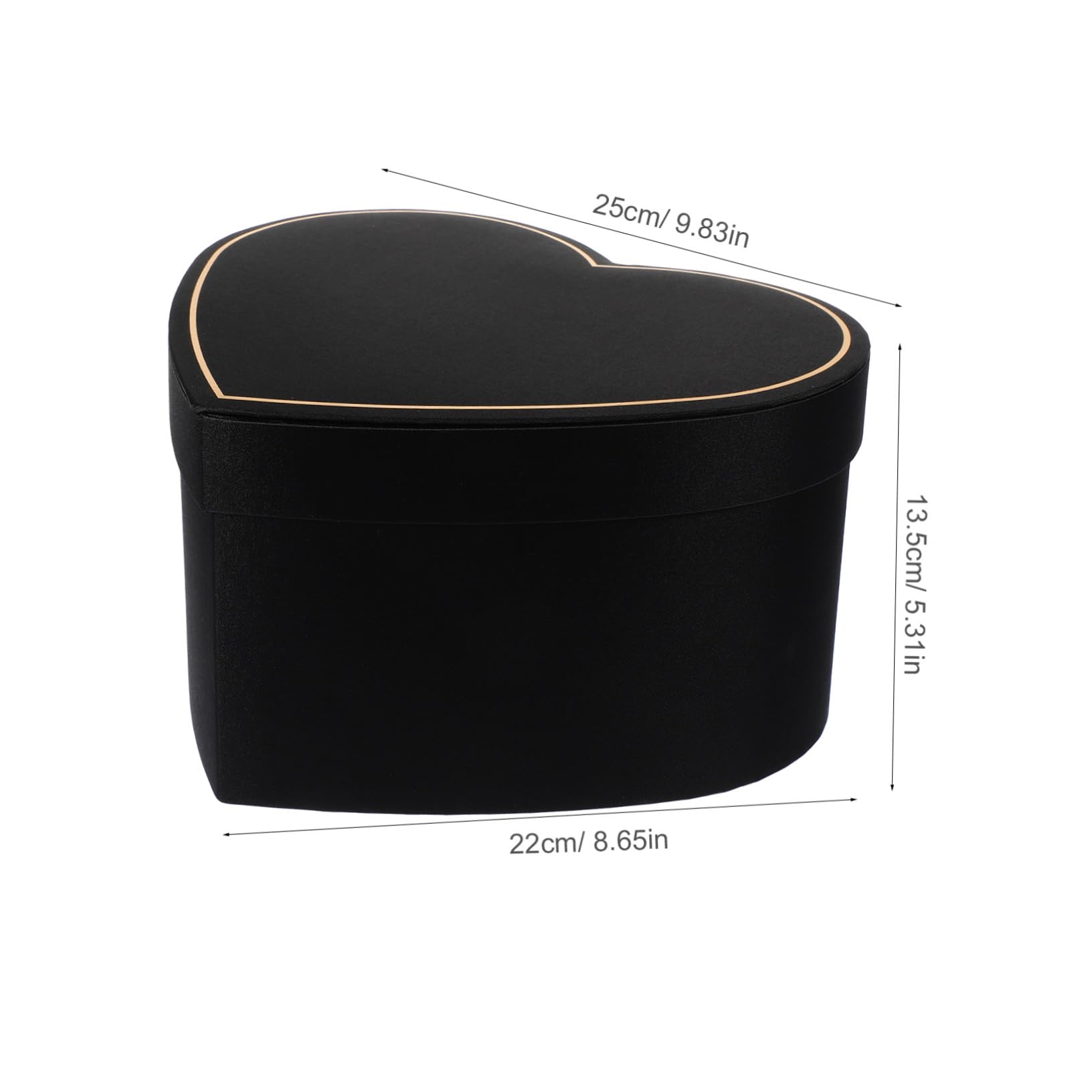 Hohopeti Herzförmige Geschenkbox aus Schwarzem mit Deckel Stabile Aufbewahrungsbox für Süßigkeiten Schmuck Kosmetik Dekorative Verpackung für Valentinstag und Besondere Anlässe