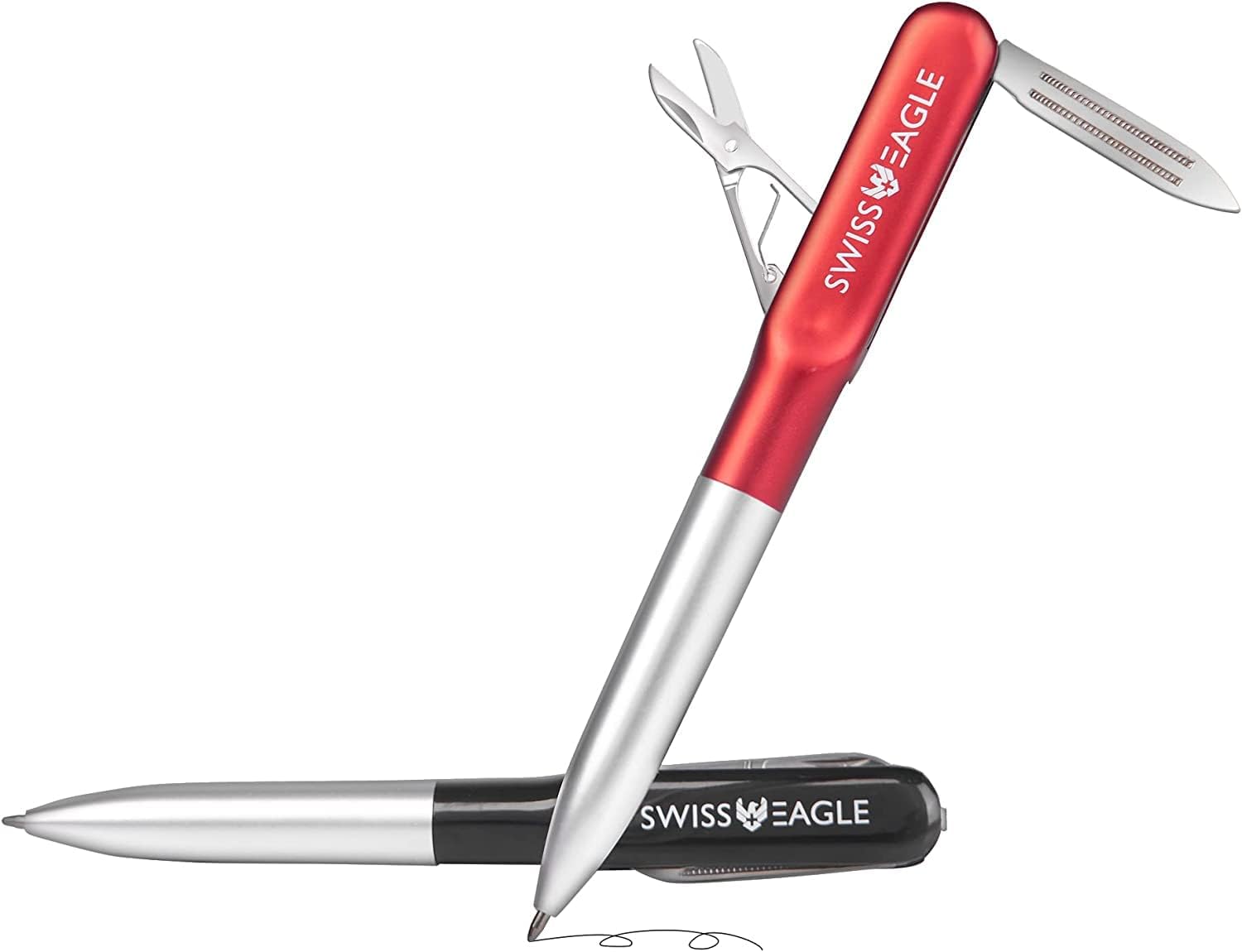 Swiss Eagle 4-in-1 Multitool Pen Set with Scissors and Filer - Compact Pocket Essentials for The Urban Environment