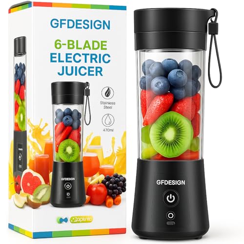 GFDesign USB Rechargeable Blenders for Smoothies and Juices, Juicer Mixer Grinder Mini Portable Juicer Blender, Portable Blender, Electric Fruit Juicer Machine, Personal Size Mini Juice Mixer;, view 1