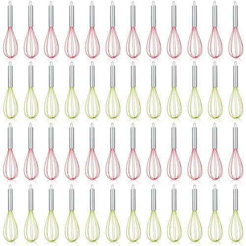 48 Sets 10 Inch Christmas Silicone Whisks with Cards and Bags