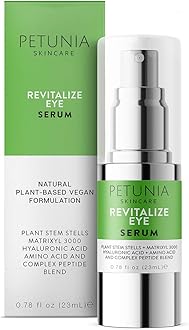 Best Eye Serum for Wrinkles, Fine Lines, Dark Circles, Puffiness, Bags, Hydrating Repair for Dry Skin and Loss of Elasticity, 75% ORGANIC INGREDIENTS with Hyaluronic Acid, Jojoba Oil, MSM, Peptides