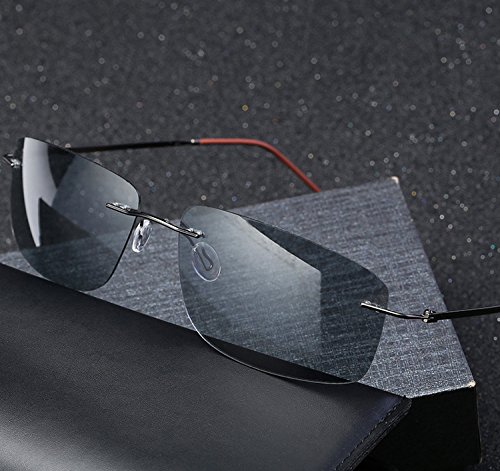 Photochromic Polarized Rimless Sunglasses Extreme Discoloration 8.9 g Only4