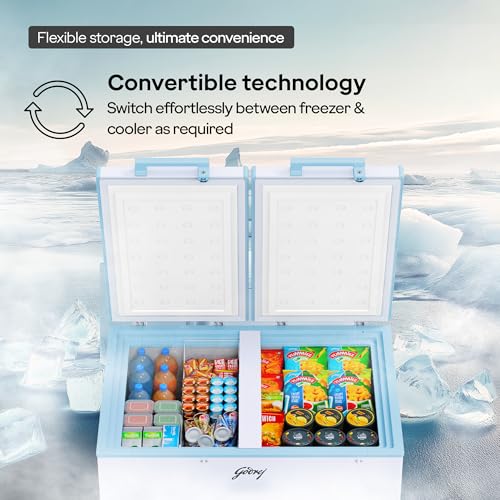 Image of Godrej DH ESNCH 325E 2HCLP RW with 5 Years Comprehensive Warranty, Pentacool+ Cooling, D-Cool Technology, Cools even at 50 C, Double Door Convertible Deep Freezer (288 L 5 Star, White)