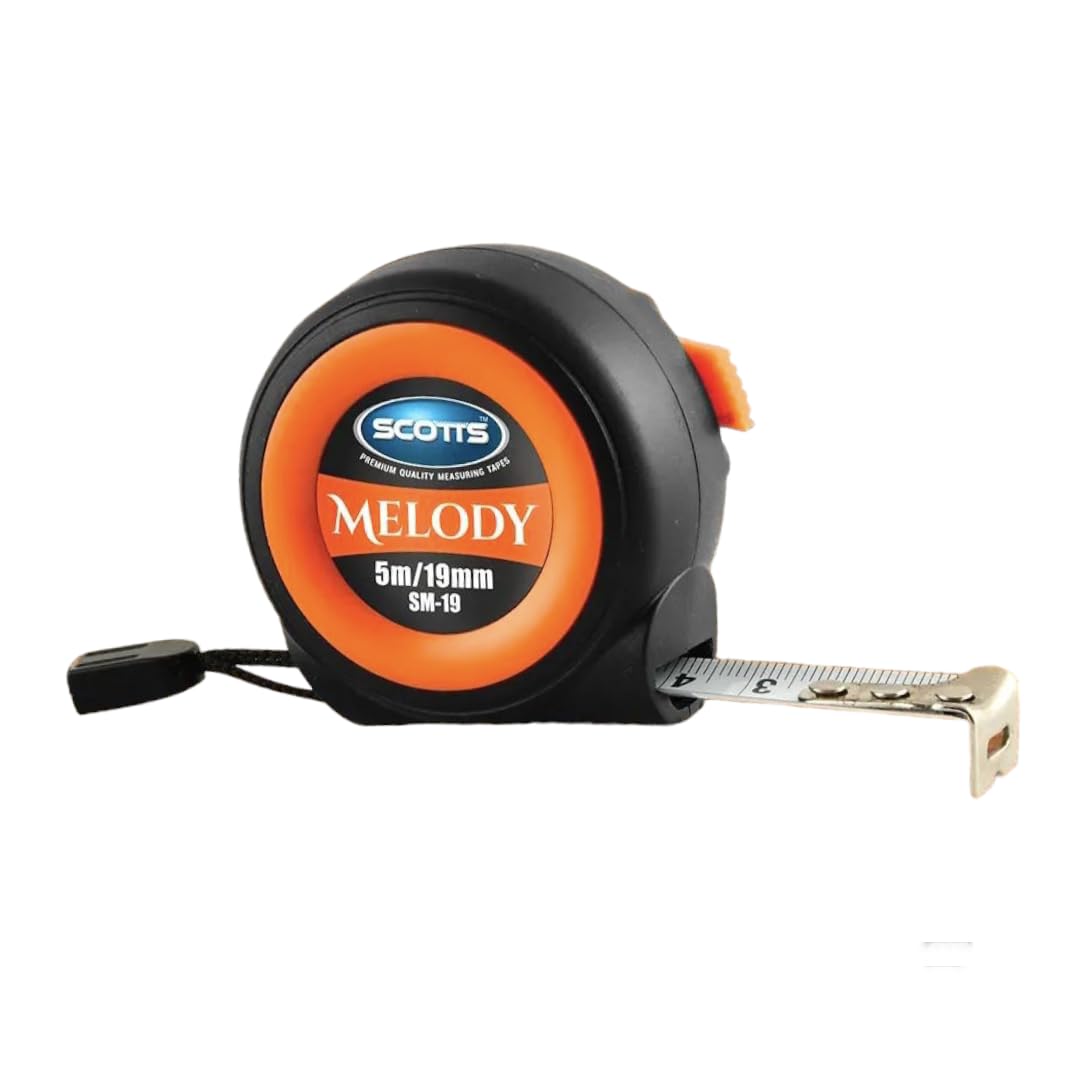 SCOTTS MELODY 5m:19mm Steel Inchi Measuring Tape - 5m || Soft Grip Bi-material Case || Auto-lock and Belt Clip (B0D57866Y2) Amazon Price History, Amazon Price Tracker