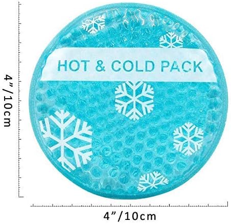 Small Hot Cold 6 Packs, Reusable Round Gel Beads Ice Pack with Cloth Backing, Hot and Cold Therapy for Breastfeed Injury, Kids Pain Relief, Headache, Tired Eyes, Wisdom Teeth, Sinus Relief