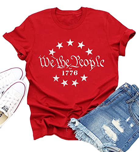 We The People 1776 Shirts For Women 4Th Of July T-Shirts American Flag Tee Patriotic Graphic Shirt Tops #TOP1