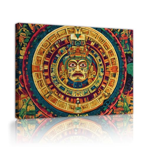 Art mexicain ancien sur toile pour mur vide affiche aztèque 45x60