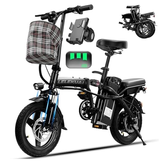 Electric Bike for Adults Teens, Commuting Folding ebike with 560W Motor and 48V Battery, 24MPH 3 Level Pedals Assist, Dual Disc Brakes,14" Compact Foldable Electric Bicycle with UL2849 Certification