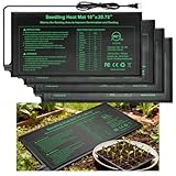 Durable Seedling Heat Mat 10x20.75 inches 4 Pack, Upgraded MET Certified Heat Mat for Plants Seed Germination,Hydroponic, Waterproof Greenhouse Heater, Seed Starter