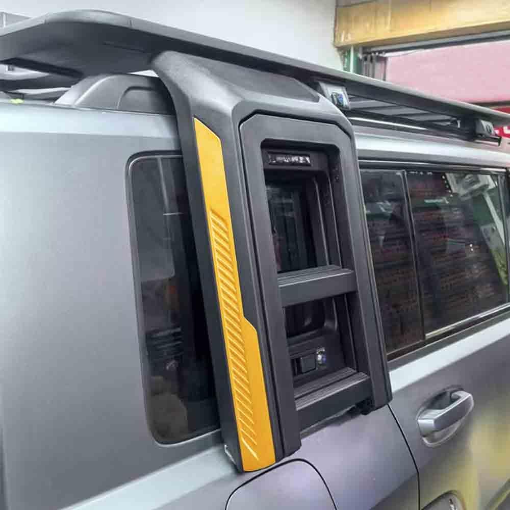 Alloy Car Side Door Window Foldable Liftable Ladder Fits for GWM Haval Raptor 2023 2024 2025 2026 Black