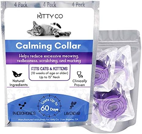 Calming Collar for Cats | Cat Anxiety Relief with Pheromones | Cat Calming Products for Kittens | 4 Pack