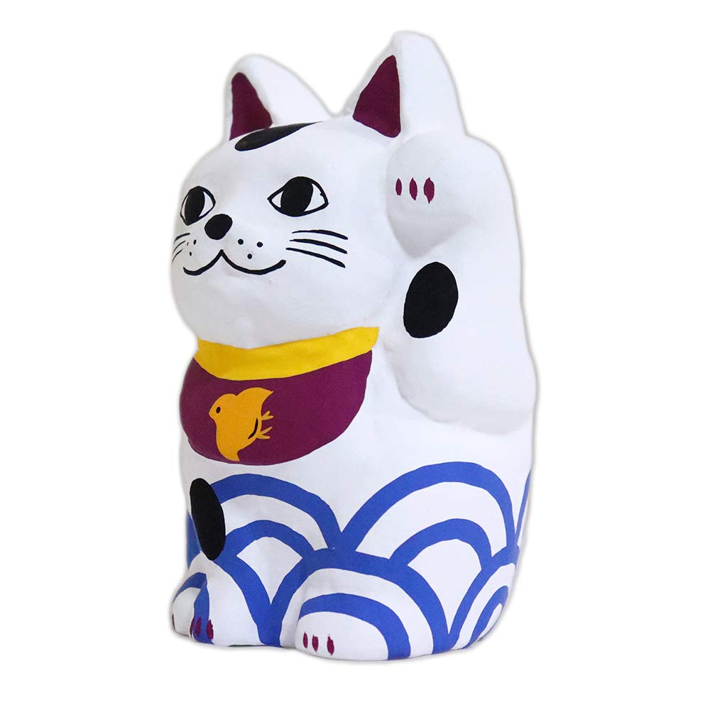 (縁起物) 夫婦愛和猫 招き猫 猫の置物 Amazon.co.jp: 波千鳥 招き猫 日本製 縁起物 猫 和柄 吉祥柄 和風 置物