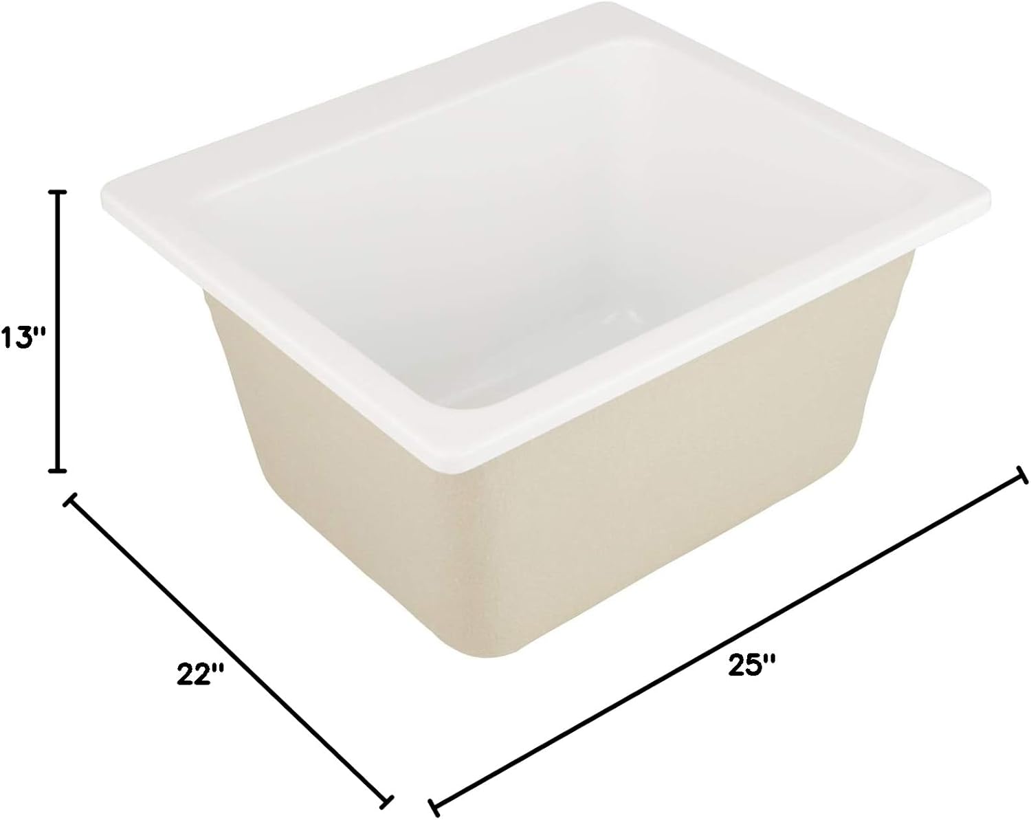 Signature Hardware 449309 Medford 25" Drop In Single Basin Acrylic Laundry Sink