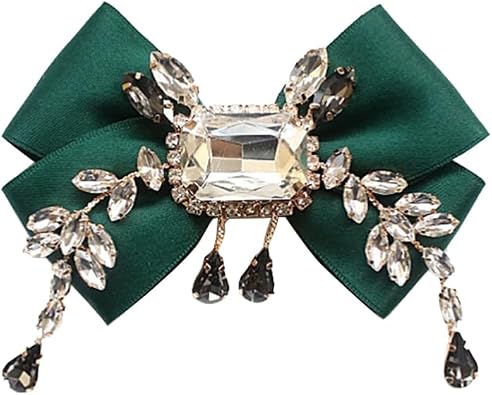 Rhinestone Brooch Bow Knot Bow Tie Elegant Ribbon Brooch for Women Girl
