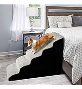 ACXIN Klappbare Hundetreppe - 4 Stufen Haustiertreppe Bis 75kg Für Sofa & Bett, Braun