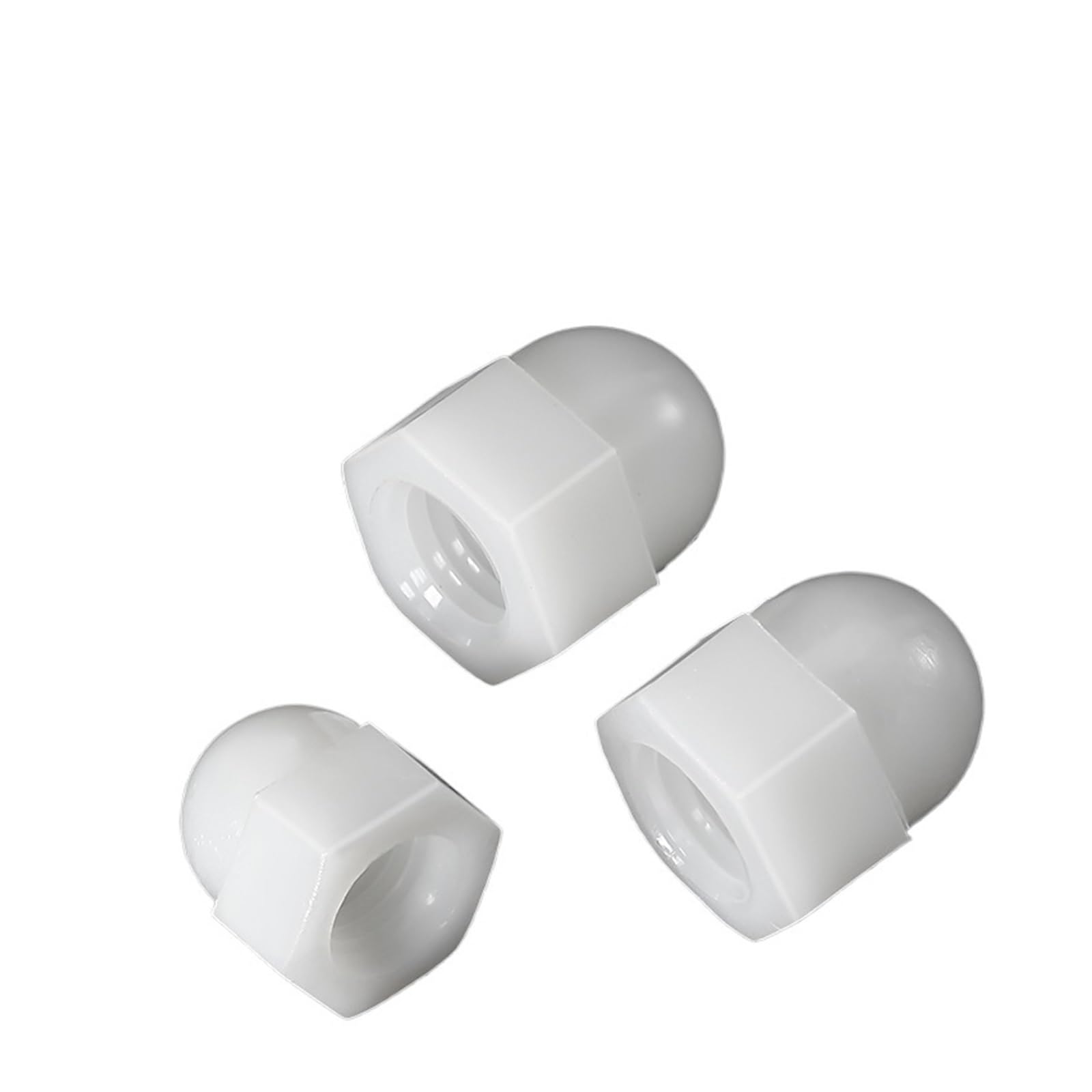 Tuerca ciega de goma de nailon de plástico blanco, tuerca ciega decorativa, M3, M4, M5, M6, M8, M10, M12-M20, tuerca ciega hexagonal.(M10-5PCS)
