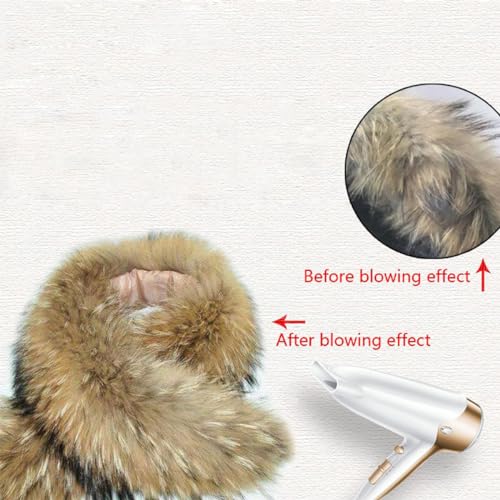 ECYC Ltd Faux Fur Collar Scarf Detachable Faux Fur Hood Trim Replacement Men's Women's Winter Warm Fluffy Furry Collar Neck Warmer Scarf Wrap for Unisex Winter Coat4