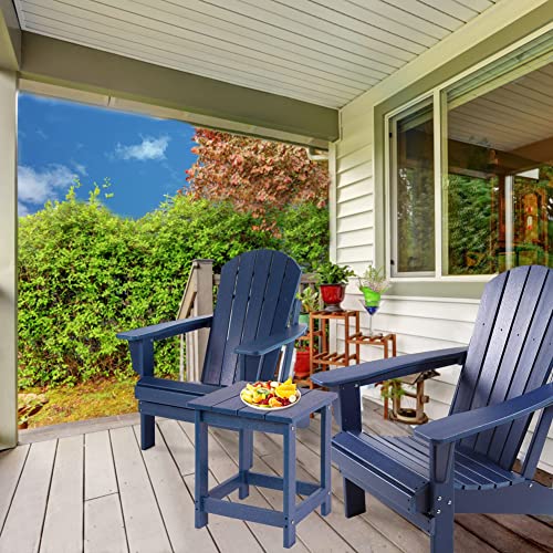 Lzrs Adirondack Square Side Table, Pool Composite Patio Table,Hdpe End Tables For Backyard,Pool, Indoor Companion, Easy Maintenance & Weather Resistant(Navy Blue) #TOP3
