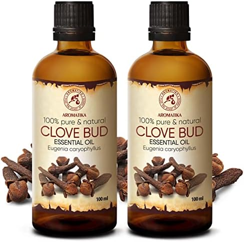 Clove Bud Essential Oil 200ml / 2x100ml - Eugenia Caryophyllus - Aromatherapy Essential Oil - 100% Pure & Natural Clove Oil for - Skin & Hair - Massage - Cosmetics - Diffusers & Homemade Candles